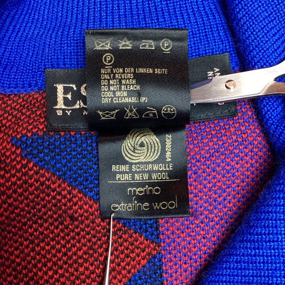 ESCADA by Margaretha Key Merino Wool Sweater Dress Germany Aztec - Picture 14 of 15